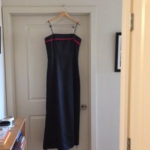 Long Black Dress with Hot Pink Embellishment